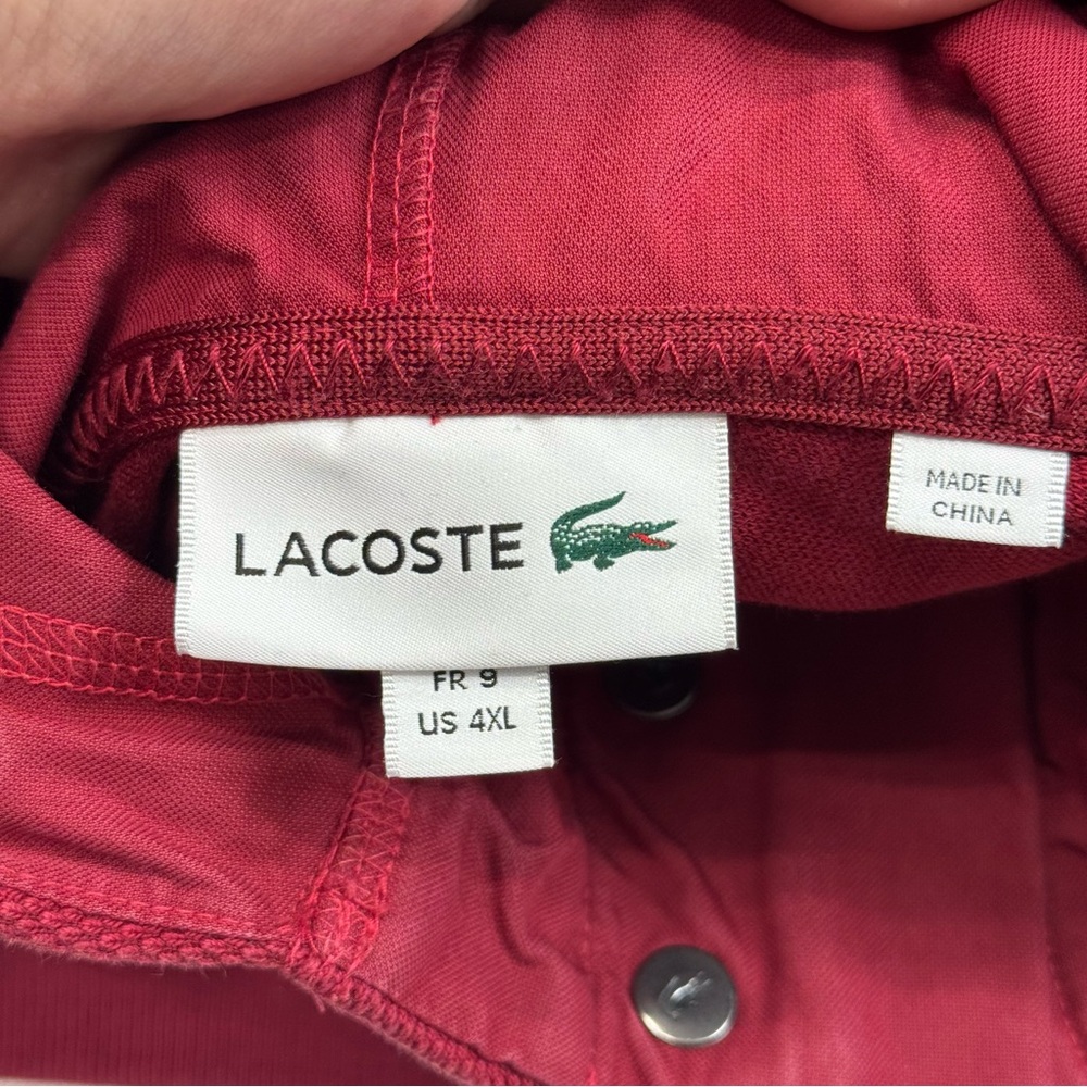 Vintage Lacoste Wine Hoodie Jumper Men’s 4XL big front pocket - Picture 7 of 13